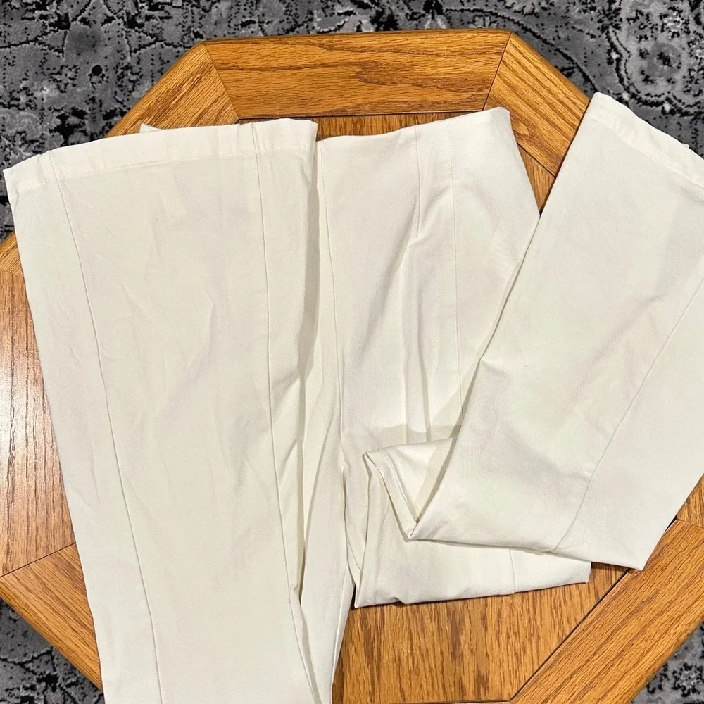 *FREE PEOPLE* Ivory Flare Slit Pants Size Small